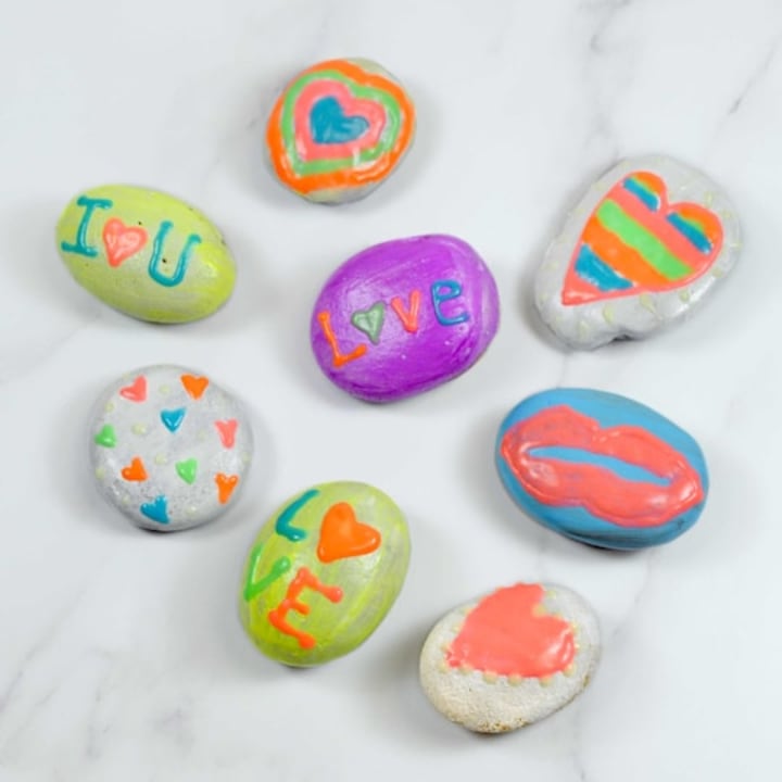 Creativity for Kids Glow In The Dark Rock Painting Kit - Paint 10 Rocks with Water Resistant Glow Paint - Crafts for Kids