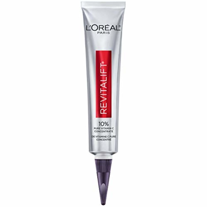 L&#039;Oreal Paris Skincare Revitalift Derm Intensives 10% Pure Vitamin C Serum with Hyaluronic Acid, Visibly Brighten Dark Spots, Even Tone and Reduce Wrinkles, Fragrance-Free, Brightening Serum 1 Oz.