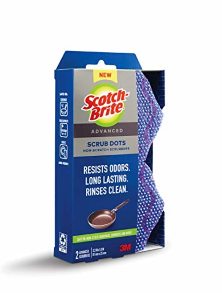 Scotch-Brite Scrub Dots Advanced Non-Scratch Scrubbers, 2 Scrub Sponges