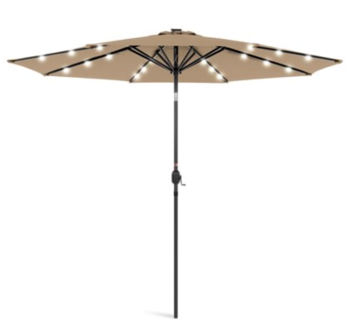 Best Choice Products 10-Foot Solar LED Offset Hanging Market Patio Umbrella