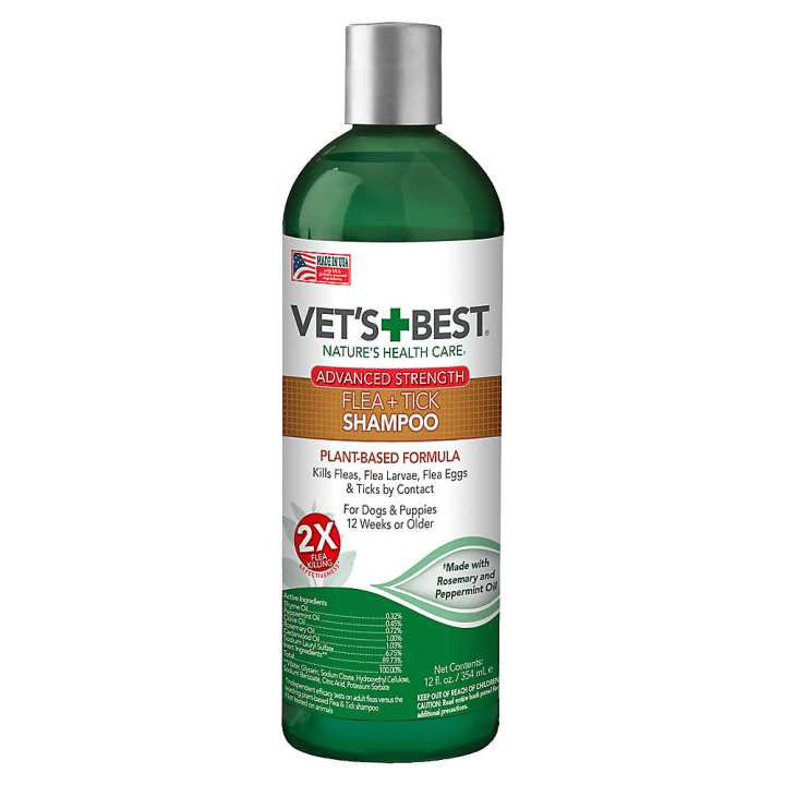 Vet's Best(R) Dog Flea + Tick Advanced Strength Shampoo. How to get rid of fleas.