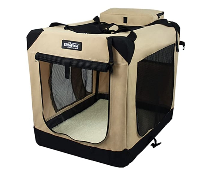 EliteField 3-Door Folding Soft Dog Crate. Best dog crates in 2021.