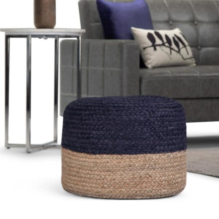 Lydia Contemporary Braided Joute Pouf