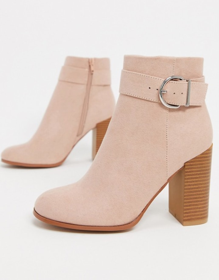 ASOS DESIGN Retreat heeled ankle boots in taupe