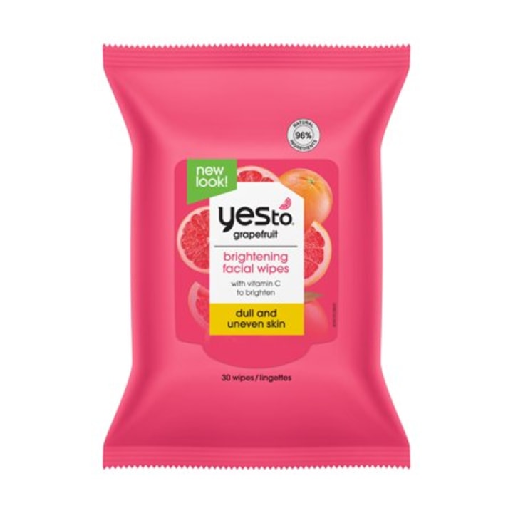 Yes To Grapefruit Brightening Facial Wipes, Single Pack, 30 Count