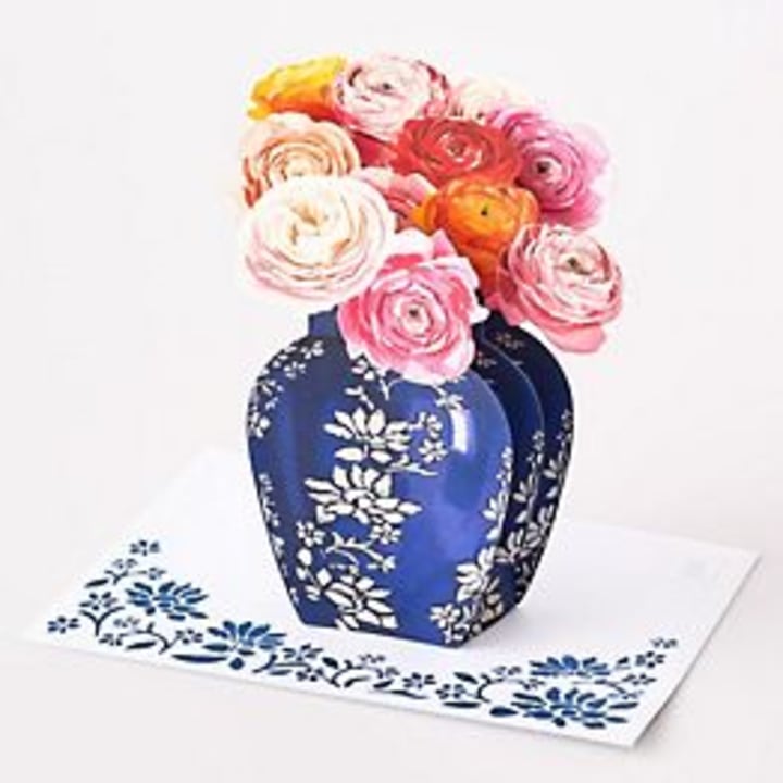 Handmade For My Mother 3D Pop Up Floral Basket made by Sending Paper Hugs Envelope