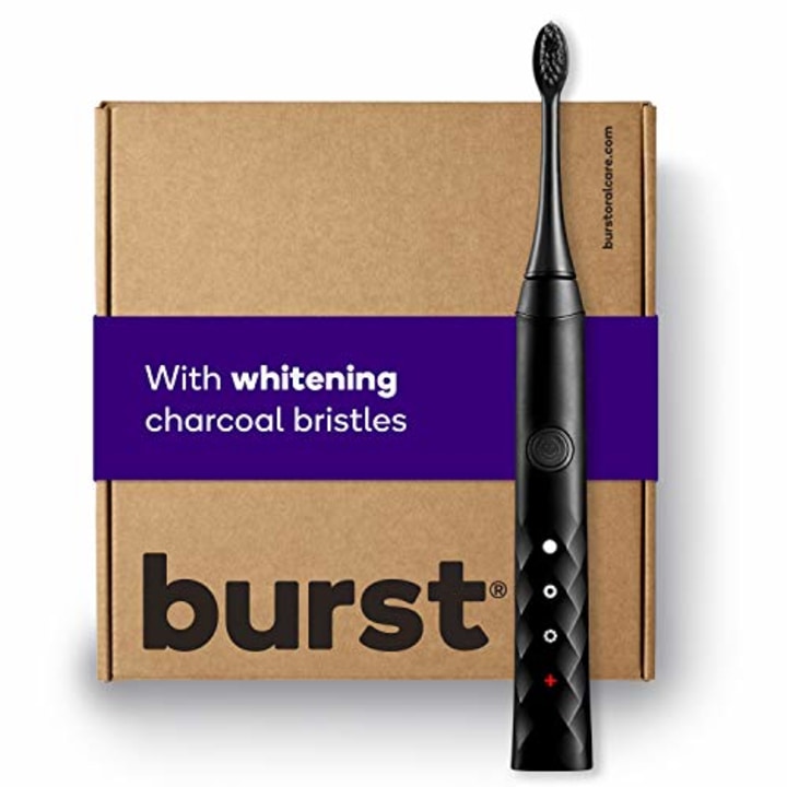 BURST Electric Toothbrush with Charcoal Sonic Toothbrush Head, Black [Packaging May Vary]