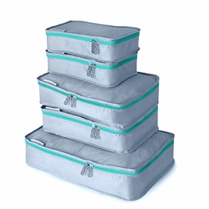 mumi Packing Cubes 5 Set Luggage Organizer Travel Cubes - Aqua