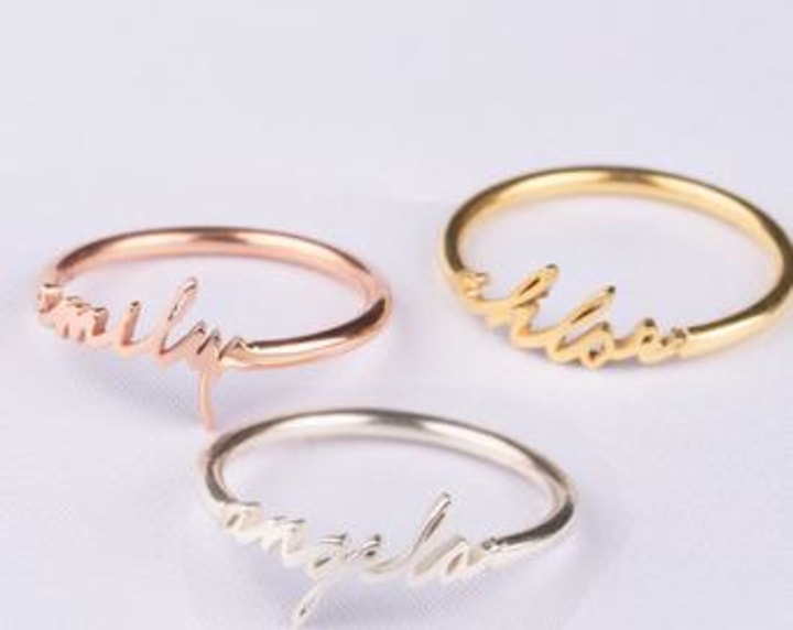 Mother&#039;s Day Stacking Name Rings