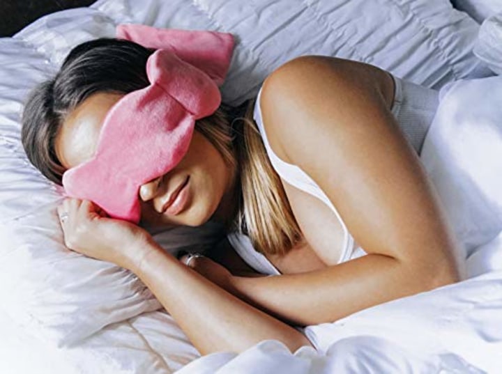Nodpod Gentle Pressure Sleep Mask | Patented Light Blocking Design for Sleeping, Travel &amp; Relaxation | Bead Filled, Machine Washable, BPA Free Eye Pillow (Flamingo Pink)