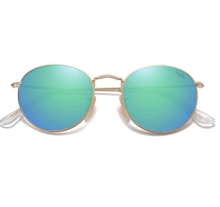Sojos Polarized Round Mirror Sunglasses