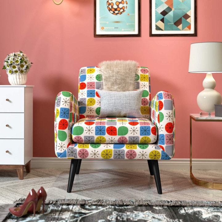 JustRoomy Upholstered Midcentury Accent Chair