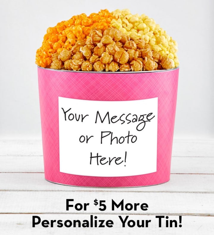 Tins With Pop Personalized Pink Popcorn Tin