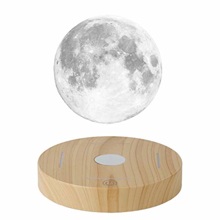 Color Warm 3D Printing Moon Moon Light Moon Lamp Shade Lunar Night Light Warm and White Touch Control Brightness with USB Charging Stepless Dimmable Moon Decor