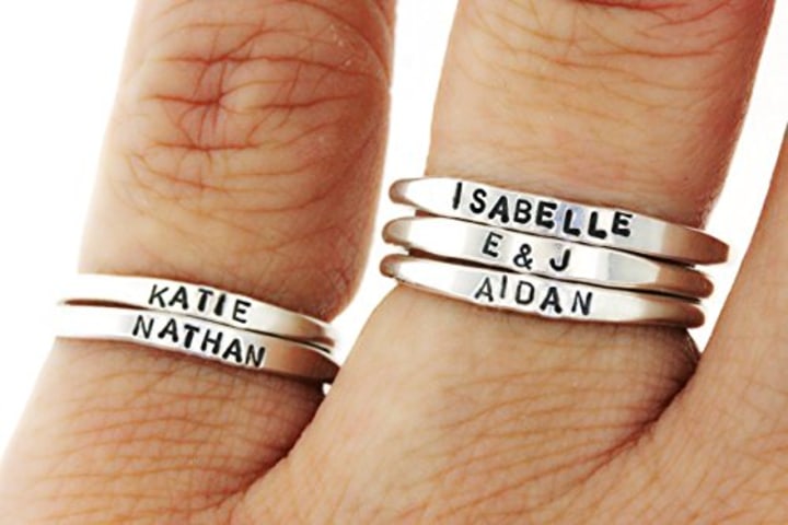 *shipping daily!* Teeny Tiny Stacking Sterling Silver Ring By Hannah Design Personalized Ring