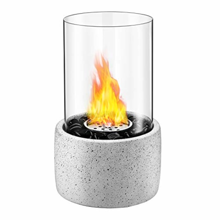 Tabletop Fire Bowl Pot, Indoor Outdoor Portable Tabletop Fireplace-Clean-Burning Bio Ethanol Ventless Fire Pit for Birthday, Party and Dining