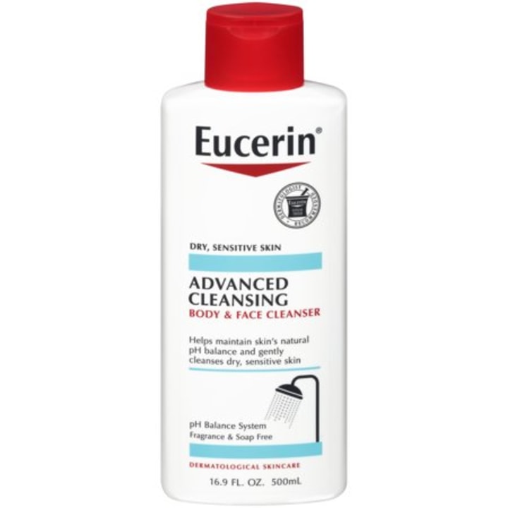 Eucerin Advanced Cleansing Body and Face Cleanser, 16.9 Fl Oz