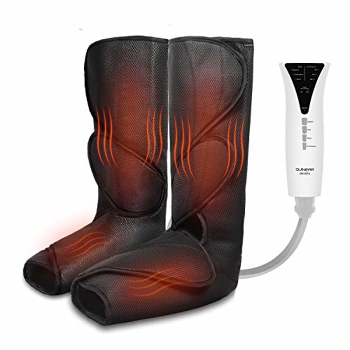 QUINEAR Leg Massager with Heat Air Compression Massage for Foot &amp; Calf Helpful for Circulation and Muscles Relaxation