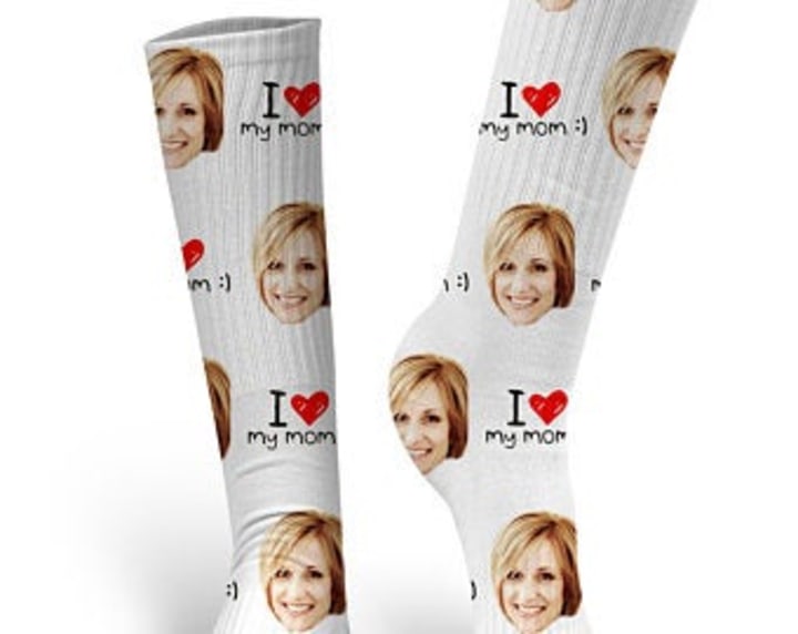 Mother&#039;s Day Socks, Custom Face Socks, I love Mom socks, Custom Photo Socks, Personalized Socks, Custom Printed Socks, Mom Socks