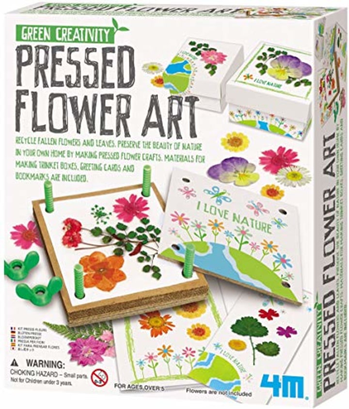 4M Green Creativity Pressed Flower Art Kit - Arts &amp; Crafts DIY Recycle Floral Press Gift for Kids &amp; Teens, Girls &amp; Boys, Multi