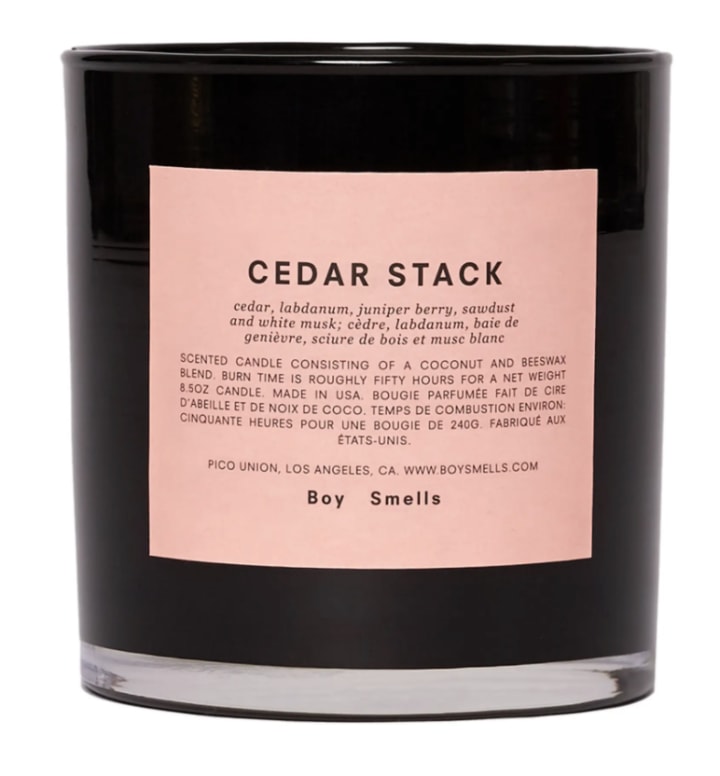 Boy Smells Cedar Stack.