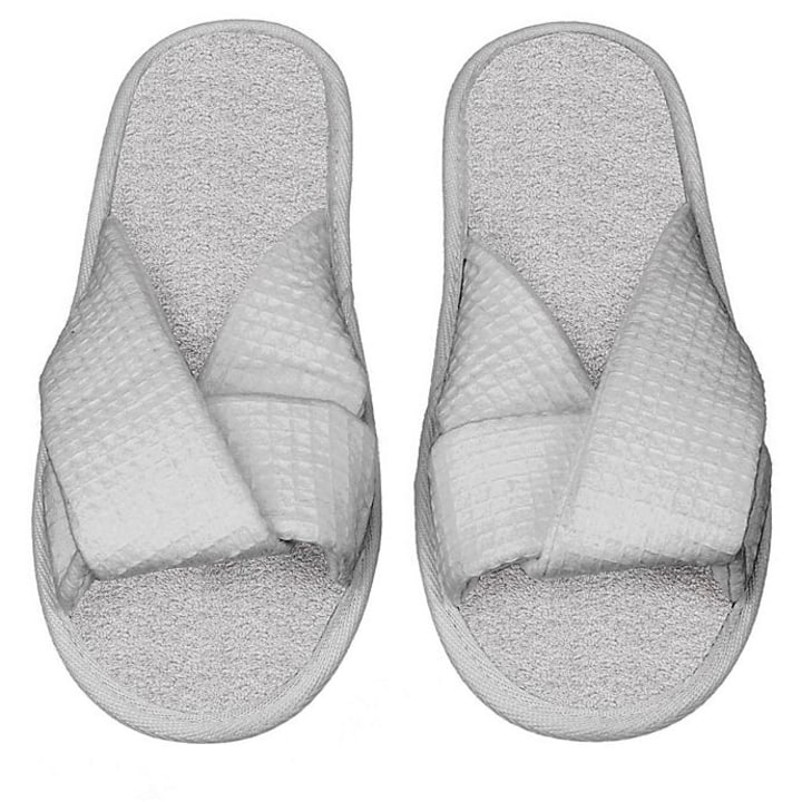 Small Criss Cross Slippers.  Bed Bath & Beyond introduces new spa-inspired Haven brand
