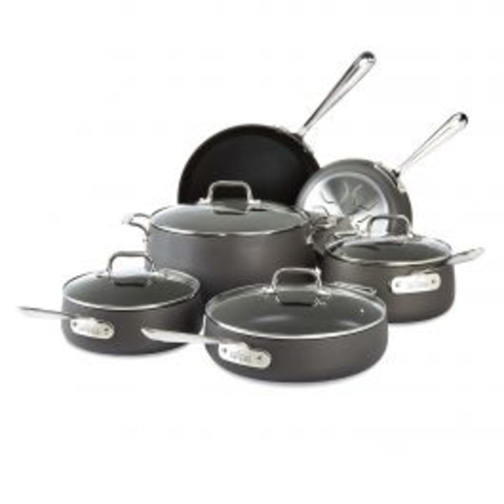 All-Clad 10 Piece Hard-Anodized Aluminum Cookware Set. Best Mother's Day gifts from Wayfair's Way Day sale 2021.