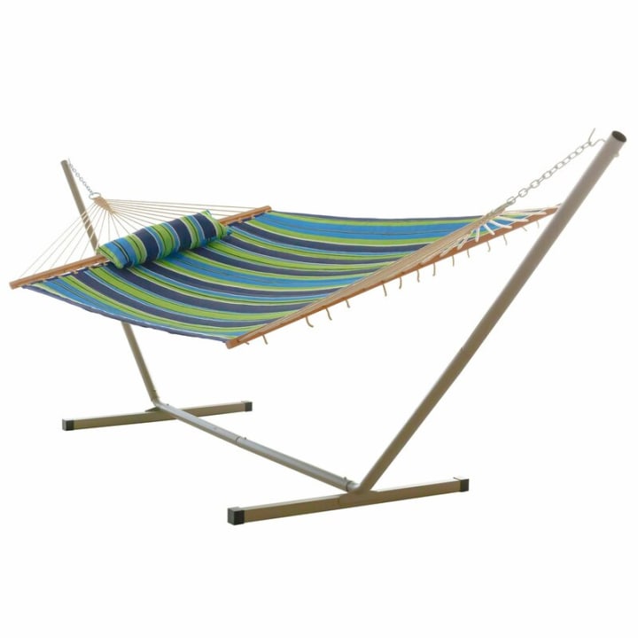 Latorre Spreader Bar Hammock with Stand. Best Mother's Day gifts from Wayfair's Way Day sale 2021.