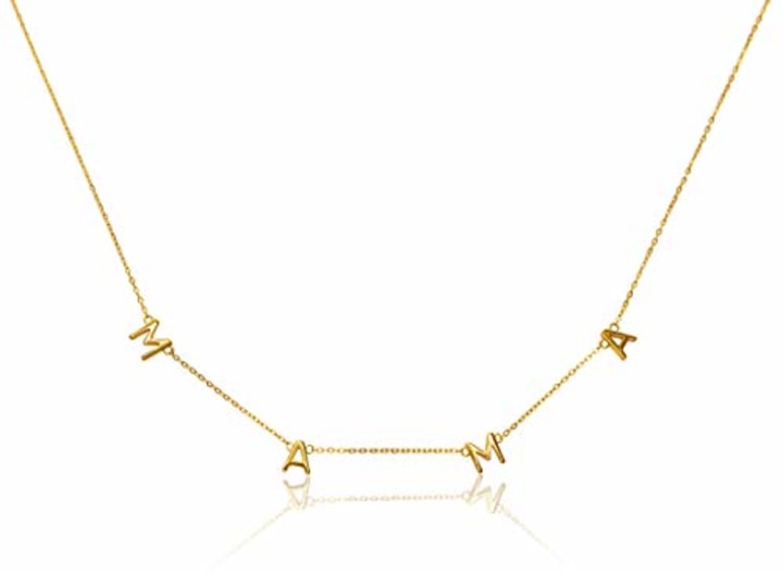 Benevolence LA Mama Necklace Dainty Necklace | 14k Gold Dipped Necklaces for Women, Gifts for Mom | 14 Gold Necklace | Mother&#039;s Necklace, Necklaces for Mom, Designed in California (Gold)