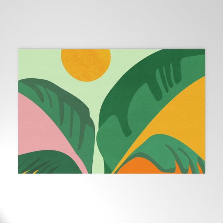 Things Are Looking Up / Tropical Greenery Welcome Mat