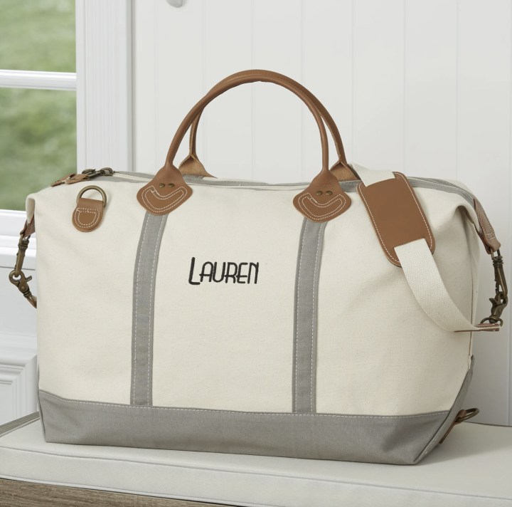 Luxurious Weekender Embroidered Canvas Duffel