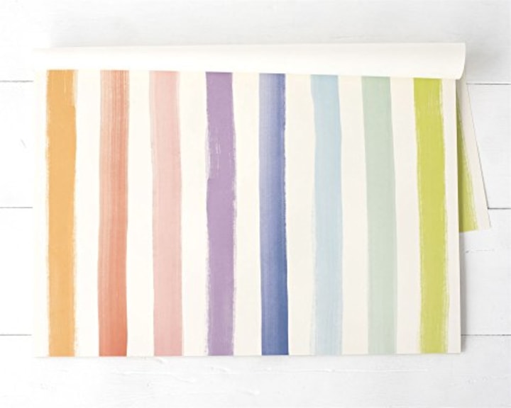 Hester &amp; Cook Paper Placemat, Pad of 24 - Sorbet Painted Stripe