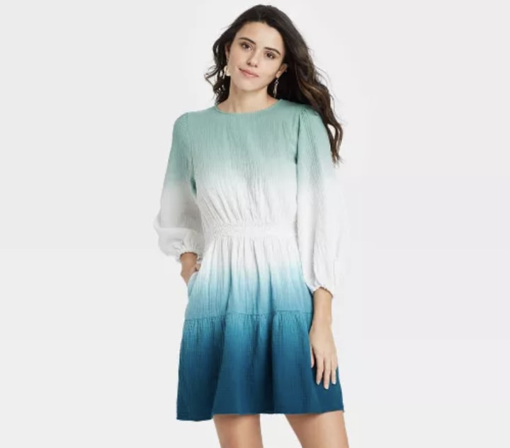 Target Tie-Dye Long Sleeve Tiered Dress
