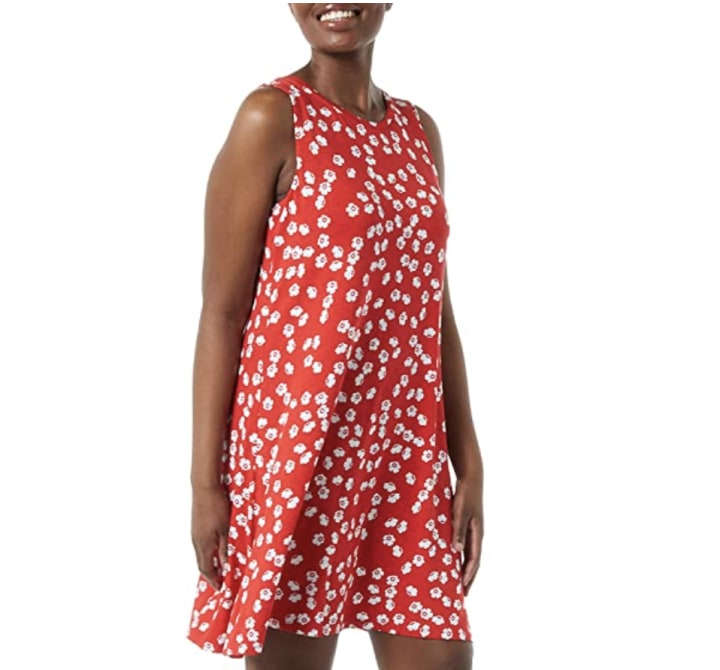 JustWin Womens Pocket Dress V Neck Sleeveless Floral Printed Elegant Maxi Dress 