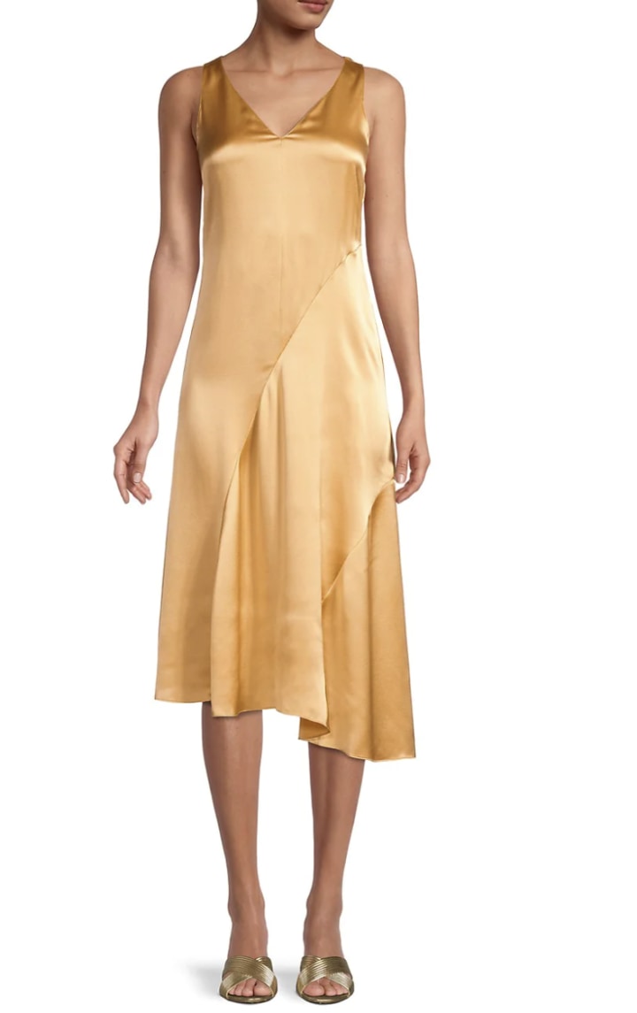 Vince Asymmetrical Silk Dress