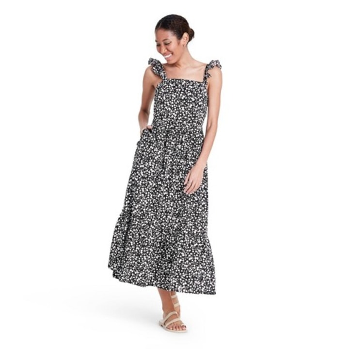 Floral Ruffle Strap Dress - RIXO for Target Black/White