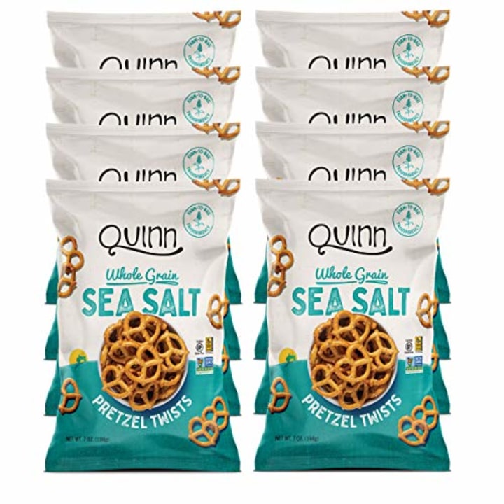 Quinn Snacks Non-Gmo and Gluten Free Pretzels, Classic Sea Salt Twists, 7 Oz, Pack Of 8