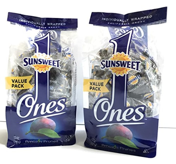 Prunes Pitted Individually Wrapped Sunsweet Individual Pitted Prunes Value Pack - 2 Packs (12 oz each) of Individually Wrapped Dried Prunes - Sweet, Delicious and a GREAT VALUE!