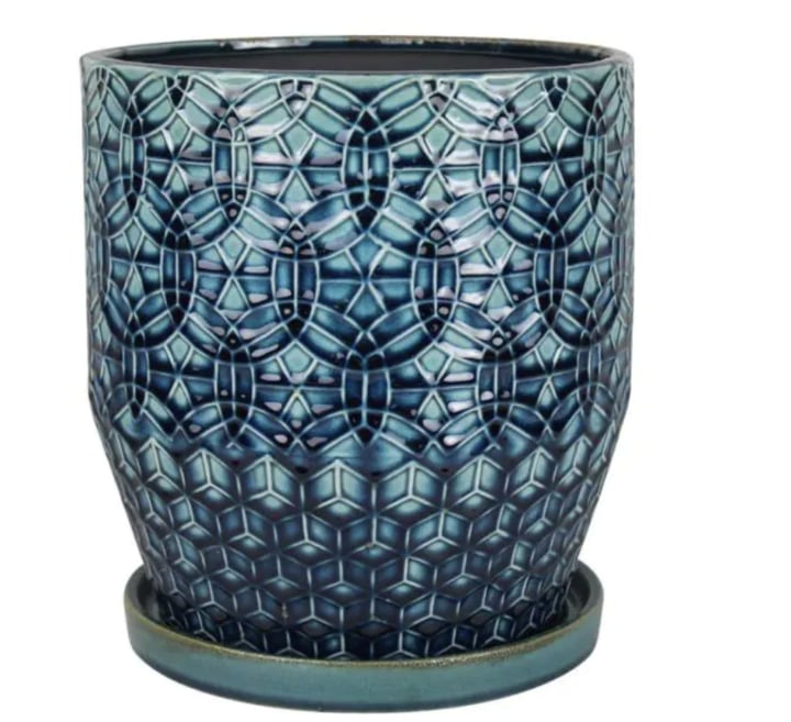 Trendspot Blue Rivage Ceramic Planter