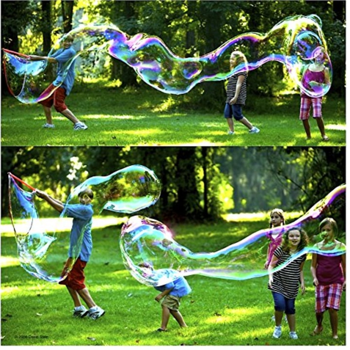 Outdoor Toy Kids Giant Telescopic Bubble Blower Huge Soap Bubbles Summer PF 