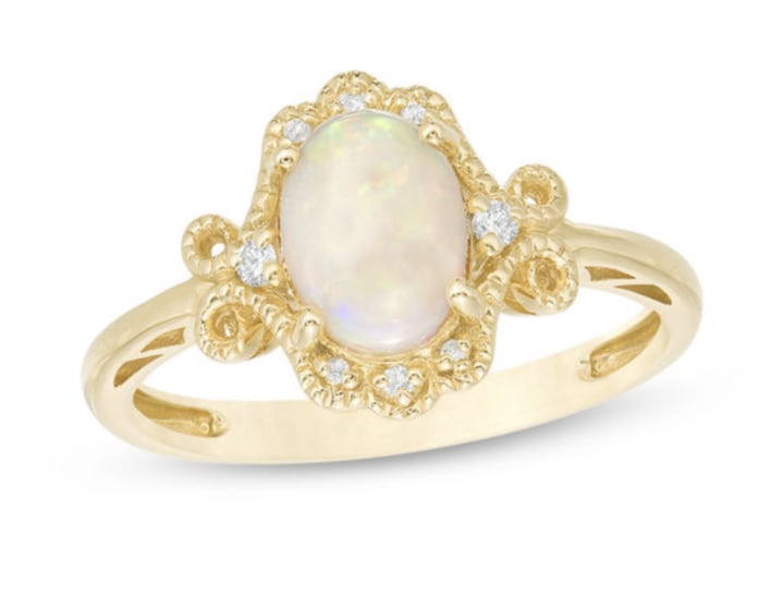 Zales Oval Opal Vintage-Style Ring