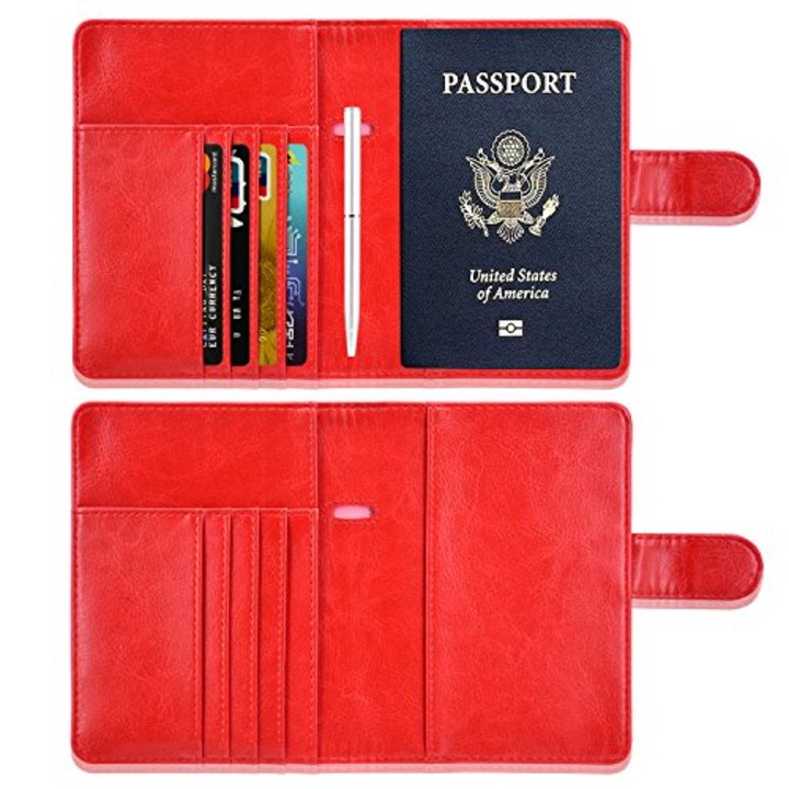 Railway Rails Mountains Leather Passport Holder Cover Case Travel One Pocket 