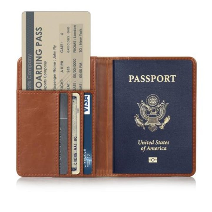 SUPERB QUALITY REAL LEATHER TRAVEL DOCUMENT PASSPORT CREDIT CARD HOLDER WALLET 