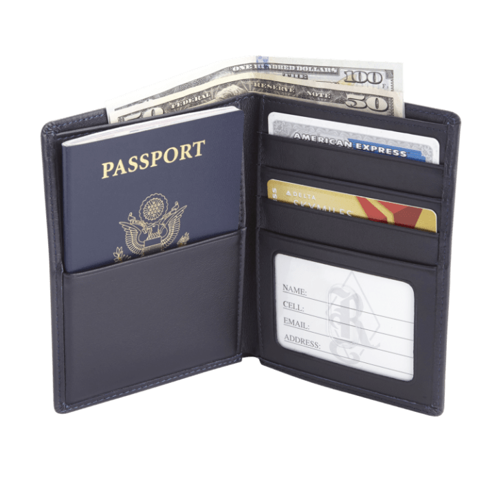 ROYCE New York Leather RFID Passport Case &amp; Wallet