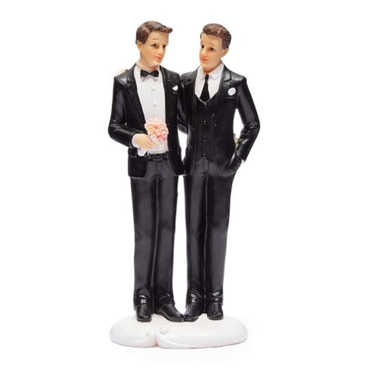Sparkle and Bash Gay Grooms Figurines Wedding Cake Topper