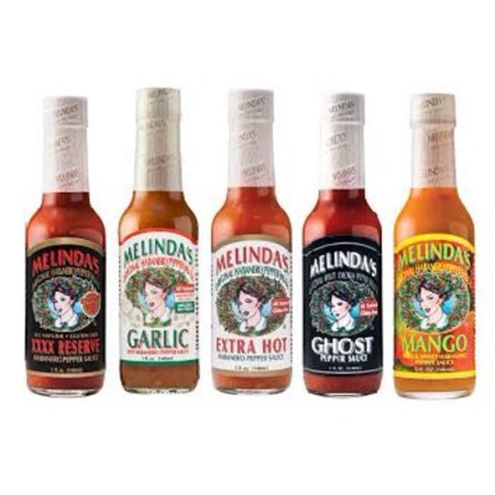 Melinda&#039;s Habanero Hot Sauce Variety 5 Pack (Ghost Pepper,Mango,Garlic,Extra Hot,XXXXtra Reserve)