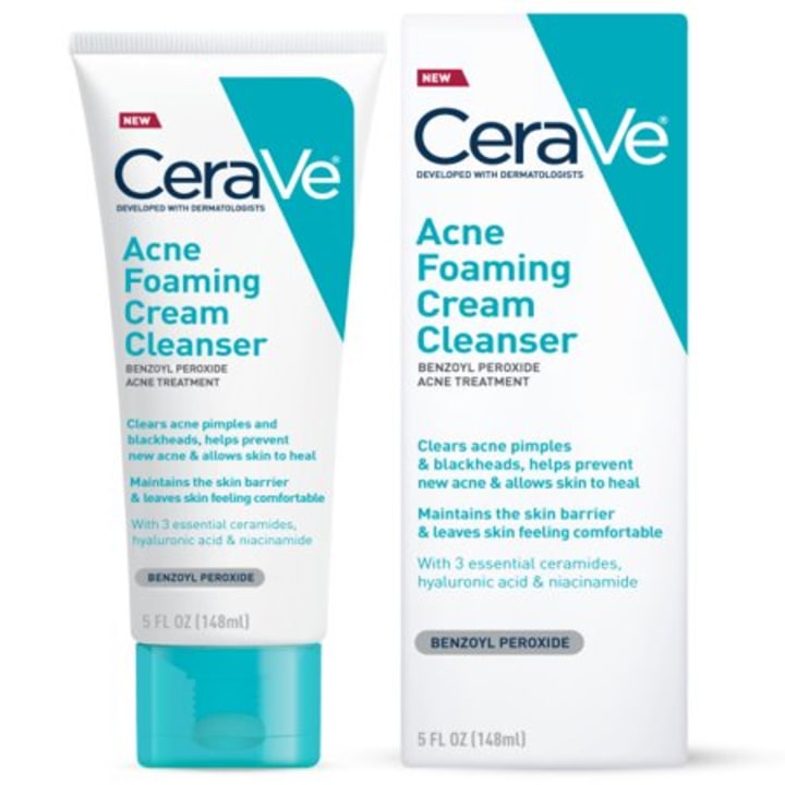CeraVe Acne Foaming Cream Face Cleanser, Facial Cleanser for Oily Skin