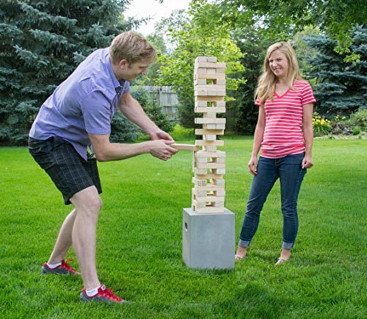 Yard Games Large Tumbling Timbers with Carrying Case | Starts at 2-Feet Tall and Builds to Over 4-Feet | Made with Premium Pine Wood