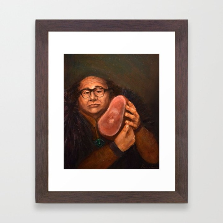 Danny DeVito with his beloved ham Framed Art Print