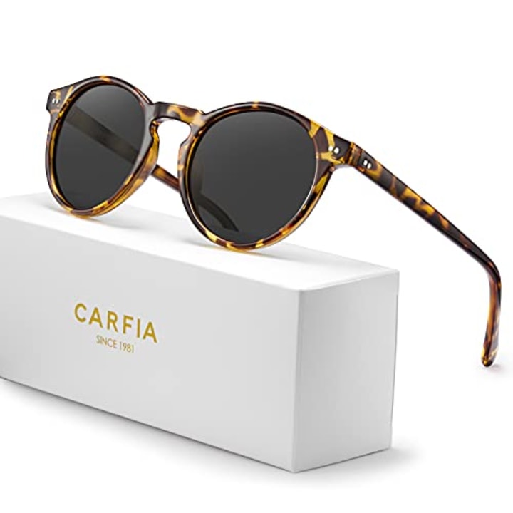 Carfia Retro Round Polarized Sunglasses